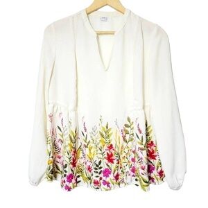 XXL Tall Old Navy Cream Floral Blouse
